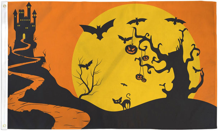 Halloween Spooky Scene 3'x5' Flag