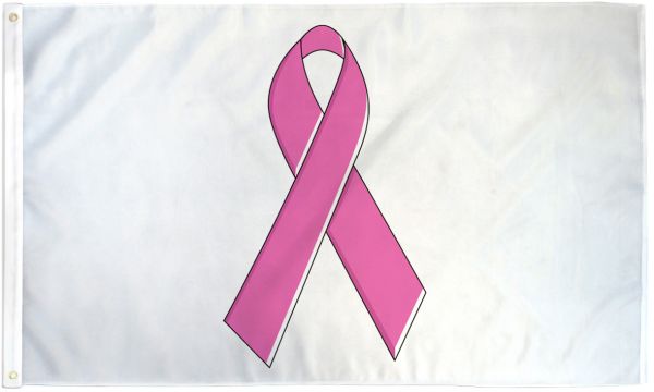 Pink Ribbon 3'x5' Flag