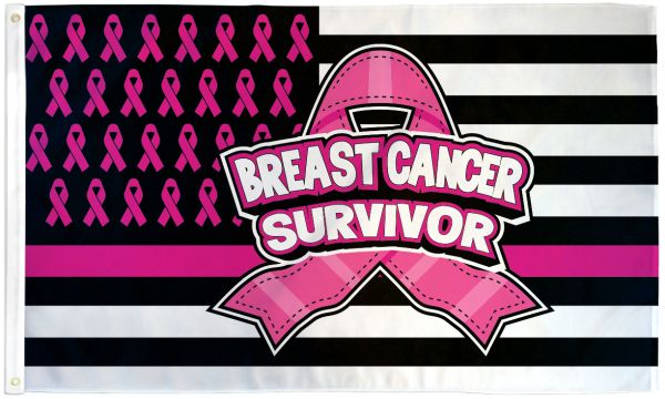 Pink Ribbon Survivor 3'x5' Flag